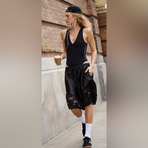 NWT Free People Movement Never Better Logo Bodysuit in Black - Picture 2 of 5